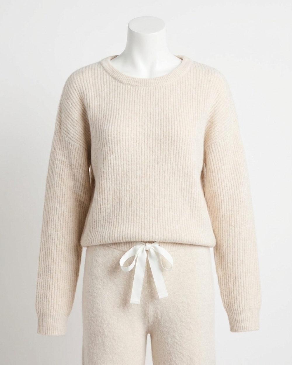 NEW SPLENDID stassi satin tie sweater in pale oak heather